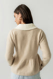 Libby Peplum Sweater in Taupe