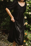 Nina Crocheted Midi Dress in Black FINAL SALE