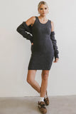 Vale Textured Knit Mini Dress in Charcoal FINAL SALE
