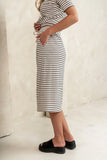 Niya Striped Midi Skirt in Black FINAL SALE