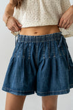 Reika Pleated Denim Shorts