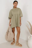Lennox Mini Dress in Olive FINAL SALE