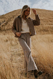 Ada Gingham Wide Leg Pants in Brown FINAL SALE
