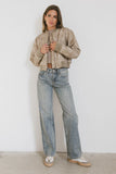 Clarissa Bomber Jacket in Tan FINAL SALE