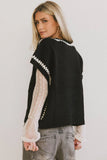 Hazel Embroidered Sweater Top in Black FINAL SALE