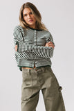 Miriam Striped Cardigan in Forest FINAL SALE