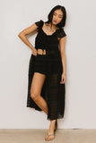 Mona Embroidered Kimono in Black FINAL SALE