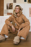 Mattie Faux Shearling Hoodie in Camel FINAL SALE