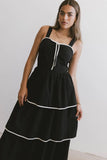 Liza Contrast Trim Dress in Black FINAL SALE