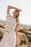 Shelly Ruffled Sweater Top in Ivory FINAL SALE