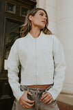 Kelly Knit Bomber Jacket in Grey FINAL SALE