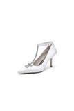 Party Pointed Toe Crystal Strap High Heels Shoes