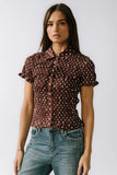 Kreyton Polka Dot Blouse in Dark Brown