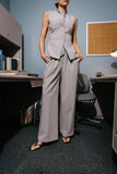 Carrie Pleated Trousers in Regular Taupe
