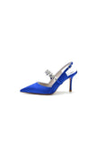 Pointed Toe Stiletto Heels with Rhinestone Strap