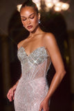 Rialto Gown Fitted Dress with Sheer Corset Bodice
