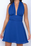 Octavia Halter Mini Dress Cobalt