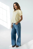 Nelly Gingham Blouse in Yellow
