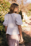 Corey Peplum Top in White FINAL SALE