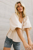 Delilah Gingham Peplum Top FINAL SALE