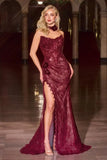 CARLA GOWN STRAPLESS LACE FORMAL DRESS WITH CHOKER