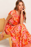 SUNBEAMS TOP SKIRT SET RED