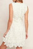 AUTUMN BLOOM VINTAGE IVORY LACE MINI DRESS VINTAGE IVORY