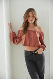Laylah Long Sleeve Satin Top