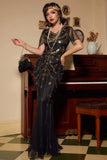 Dark Green Mermaid Round Neck Long Sequins Party Dress