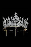 Silver Cubic Zirconia Tall Queen Round Tiara