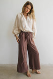 Mina Wide Leg Pants in Mocha FINAL SALE