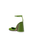Green Ankle Strap Block Heel Sandals