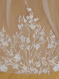 Simple Floral Lace Chapel Train Veil Bridal Veil Wedding Veil