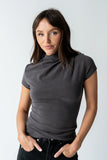 Marilyn Gathered Top in Grey