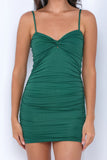 Gwen Twist Front Bodycon Mini Dress Emerald