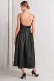 NOIR TAPESTRY NAVY GOLD MIDI DRESS
