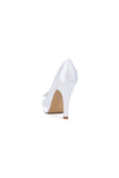 Silver High Heels with Crystal Bow Decoration