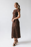 Kameron Lace Maxi Dress in Brown