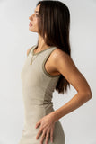 Kamber Striped Midi Tank Dress in Green