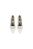 Ivory Lace High Heels with Wooden Heel