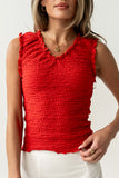 Jordana Textured Tank in Red