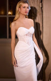 MERCEDES GOWN OFF WHITE STRAPLESS DRAPED FITTED GOWN