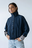 Colette Oversized Trench Jacket in Navy