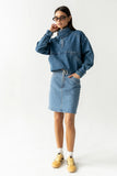 Parker Striped Denim Knee Length Skirt