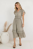 Willa Ruffle Dress in Sage FINAL SALE