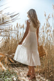 Declan Midi Dress in White FINAL SALE