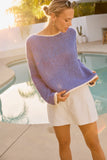 Ariel Contrast Sweater in Blue