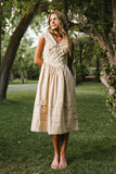 Louie Collared Midi Dress in Taupe FINAL SALE