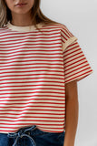 Ryker Striped T Shirt in Red FINAL SALE