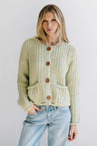 Holland Chunky Knit Cardigan in Sage FINAL SALE